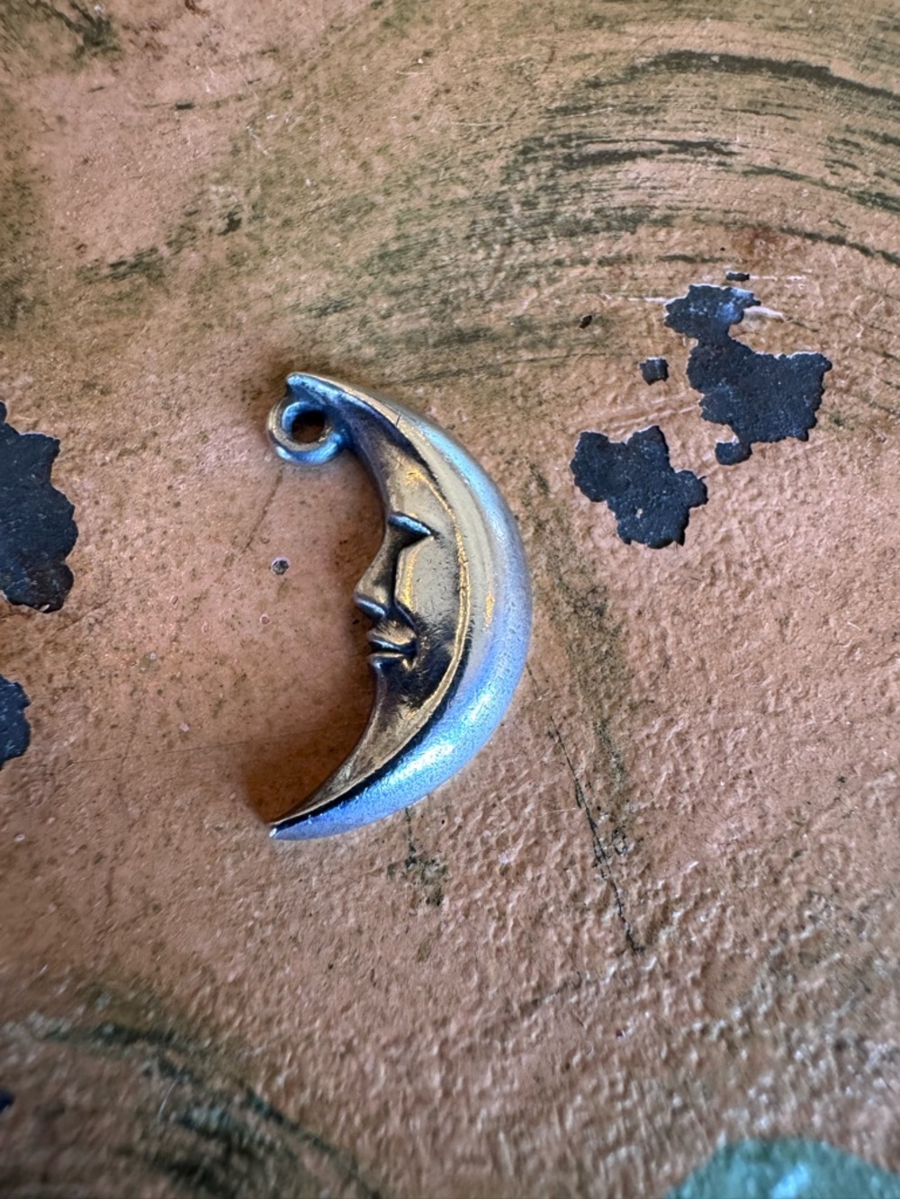 James AveryCrescent Moon Face Pendant - Silver Tone